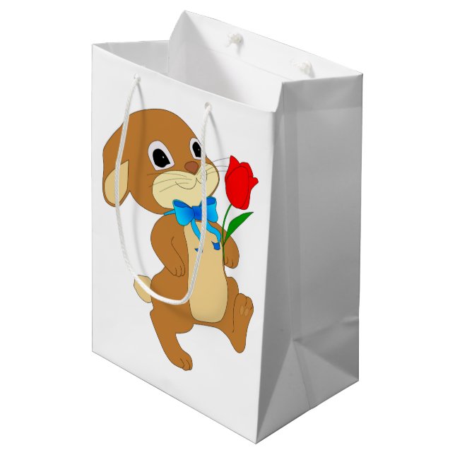 RABBIT IN LOVE MEDIUM GIFT BAG (Front Angled)