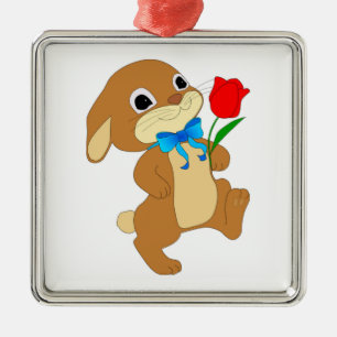 RABBIT IN LOVE METAL ORNAMENT