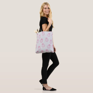 Rabbit In Strange Mood - Pink color Tote Bag