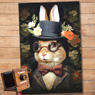 Rabbit in Suit and Hat 2 Decoupage Paper