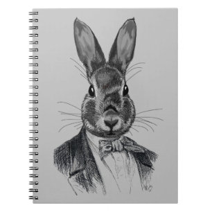 Rabbit In Suit Portrait Notebook