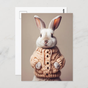 Rabbit in sweater, Postcrossing Postcard
