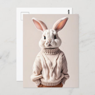 Rabbit in sweater, Postcrossing Postcard