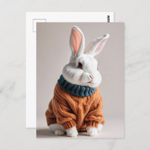 Rabbit in sweater, Postcrossing Postcard