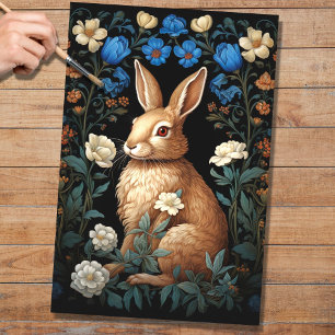 Rabbit in Tapestry 3 Decoupage Paper