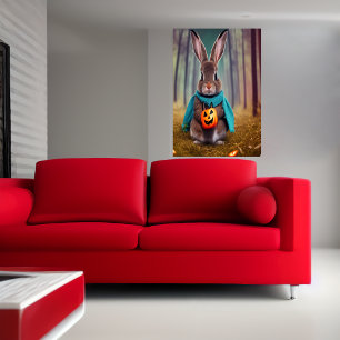Rabbit in the forest   AI Art Poster