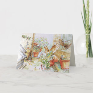 Rabbit in the garden Thank you Card