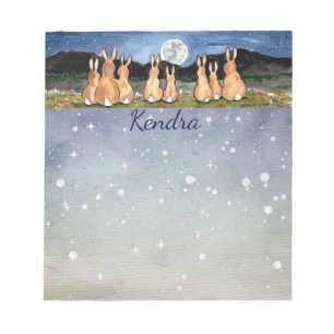 Rabbit in the Moon Personalised Starry Night Bunny Notepad