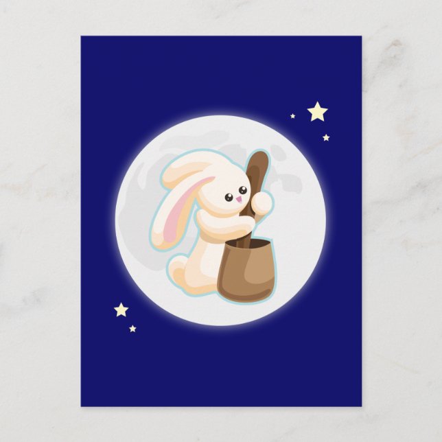 Rabbit in the Moon Postcard (Front)
