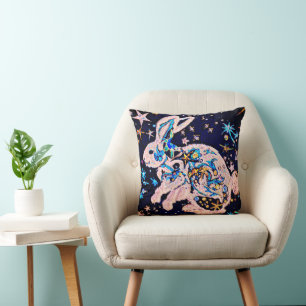 Rabbit in the Sky with Stars  Cushion