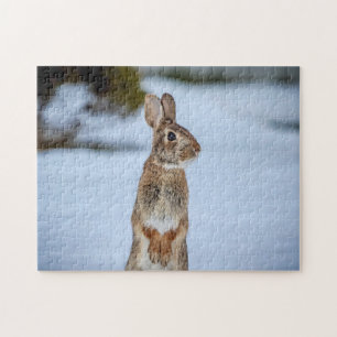 Rabbit in the snow jigsaw puzzle