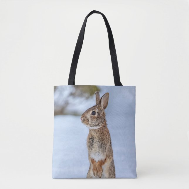 Rabbit in the snow tote bag (Front)