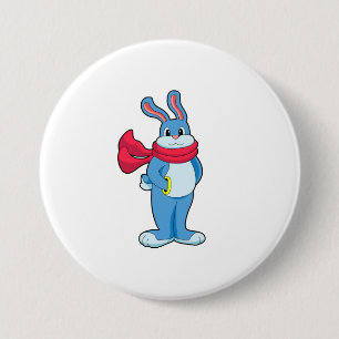 Rabbit in Winter with Scarf 7.5 Cm Round Badge