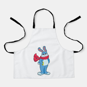 Rabbit in Winter with Scarf Apron
