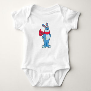 Rabbit in Winter with Scarf Baby Bodysuit