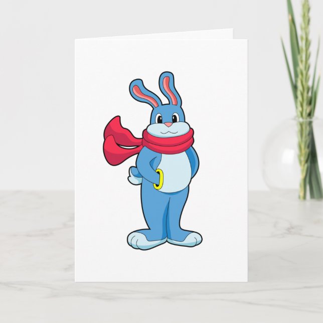 Rabbit in Winter with Scarf Card (Front)