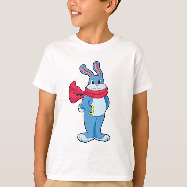 Rabbit in Winter with Scarf T-Shirt (Front)