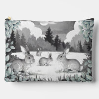 Rabbit in Wood Clearing Accessory Pouch Travel Bag