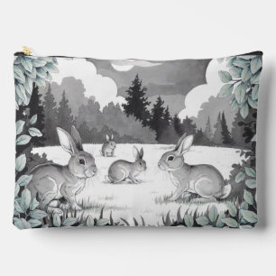 Rabbit in Wood Clearing Accessory Pouch Travel Bag