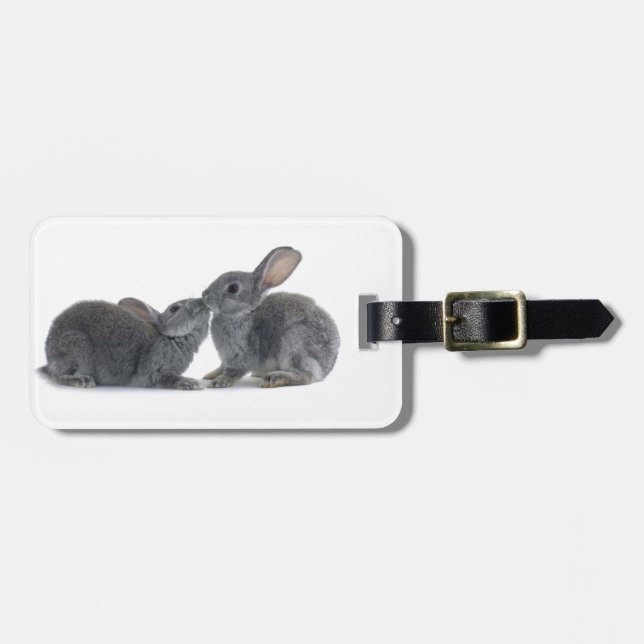 Rabbit Kiss Luggage Tag (Front Horizontal)