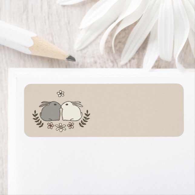 Rabbit Kiss Return Address Label (Insitu)