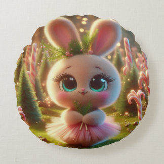 Rabbit Lady Round Cushion