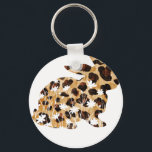 rabbit lepard flower, retro, vintage key ring<br><div class="desc">Durable and lightweight keychain featuring a vibrant,  high-quality print,  perfect for keys,  bags,  backpacks,  small gifts,  souvenirs,  and everyday accessories.</div>