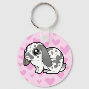 Rabbit Love (floppy ear smooth hair) Key Ring