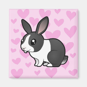 Rabbit Love (uppy ear smooth hair) Magnet