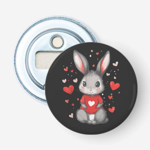 Rabbit Lover Heart Girl Bottle Opener