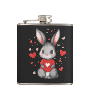 Rabbit Lover Heart Girl Hip Flask