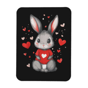 Rabbit Lover Heart Girl Magnet