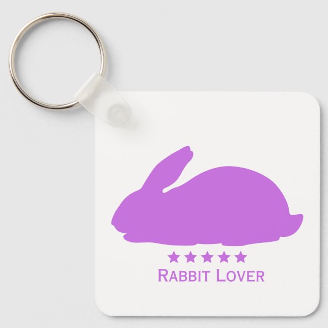 Rabbit Lover in Purple  Key Ring (Front)