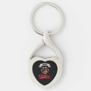 Rabbit Lover Rabbit Is My Valentine Key Ring