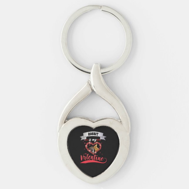 Rabbit Lover | Rabbit Is My Valentine Key Ring (Front)