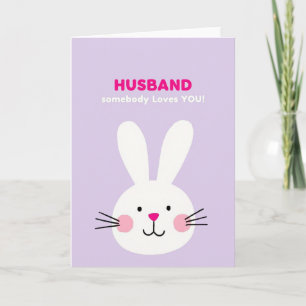Rabbit Loves You Husband Card