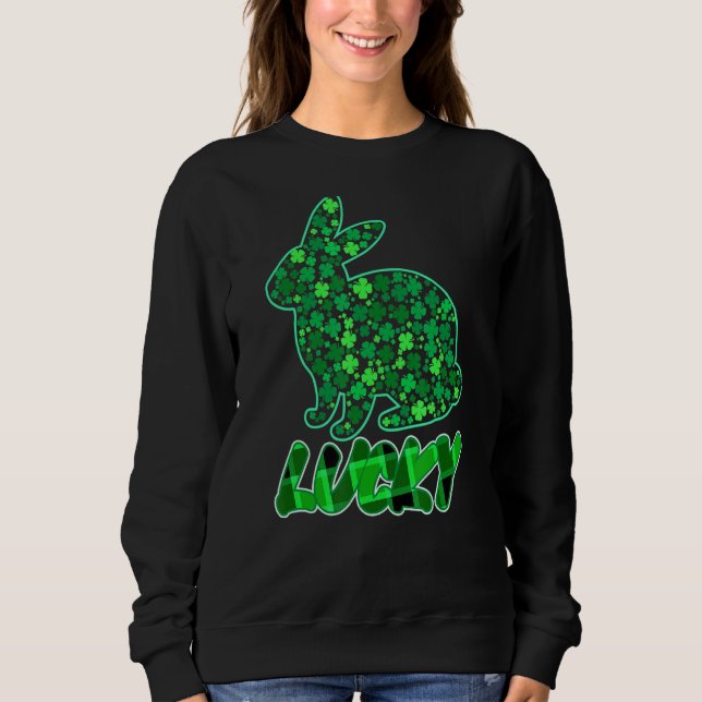 Rabbit Lucky Buffallo Sham Rocked Green St Patrick Sweatshirt (Front)