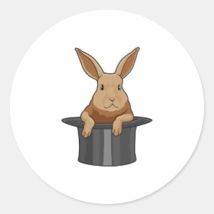 Rabbit Magician Magic hat Classic Round Sticker