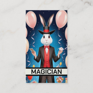 Rabbit Magician Performing Magic Act Business Card