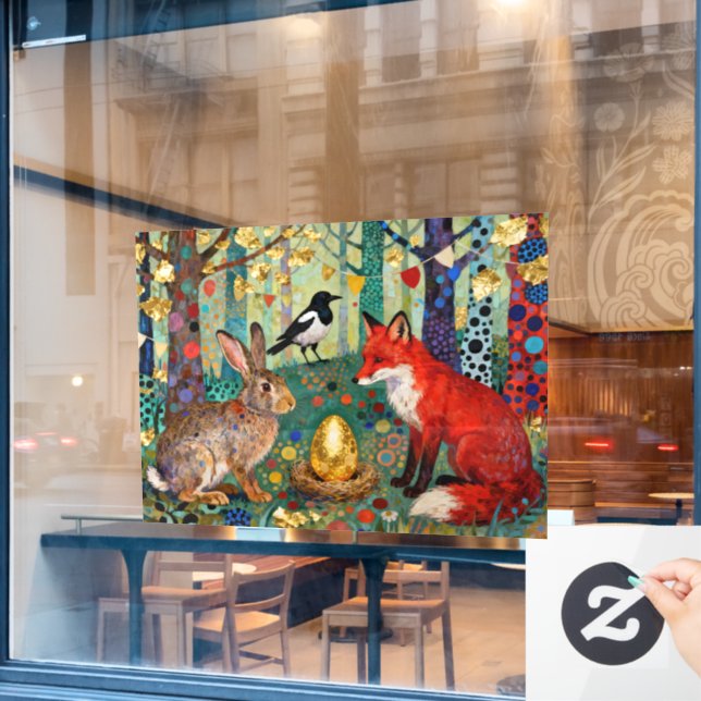 Rabbit, Magpie, Fox and “The Golden Goose Egg” (Cafe Window)