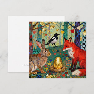 Rabbit, Magpie, Fox and “The Golden Goose Egg” Thank You Card