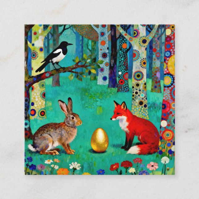 Rabbit, Magpie, Fox and “The Sharing Path” Calling Card (Front)