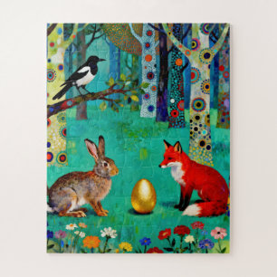 Rabbit, Magpie, Fox and “The Sharing Path” Jigsaw Puzzle