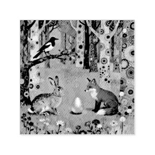Rabbit, Magpie, Fox and “The Sharing Path” Self-inking Stamp