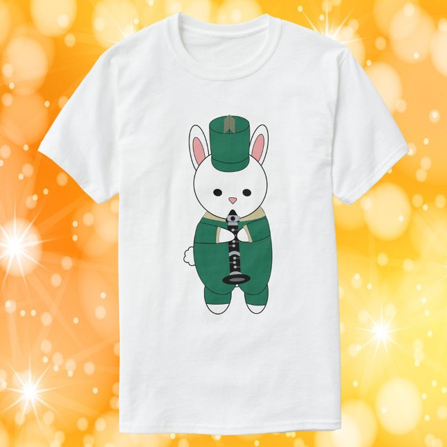 Rabbit Marching Band Clarinet Green Gold T-Shirt (Creator Uploaded)
