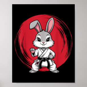 Rabbit Martial Arts Bunny Karate Jiu-Jitsu Judo Poster