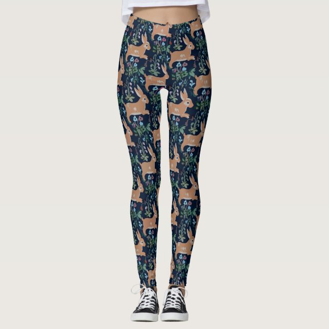 Rabbit mediaeval tapestry Leggings (Front)