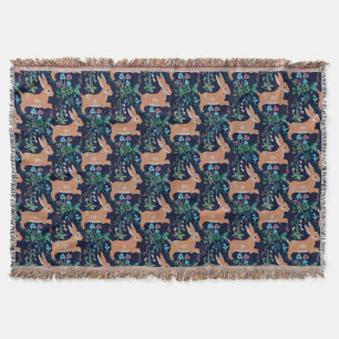Rabbit mediaeval Throw Blanket