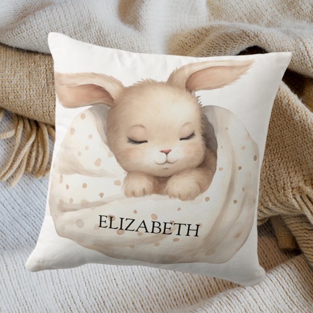 Rabbit moon sky beige cute boho nursery cushion (Creator Uploaded)
