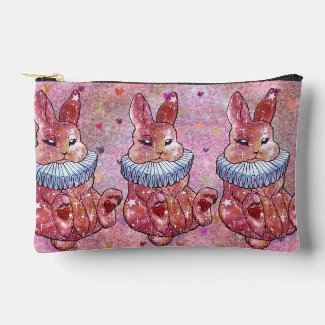 Rabbit named Ladybug Accessory Pouch (Front)